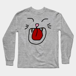 Cat Face - A cat laughing out loud Long Sleeve T-Shirt